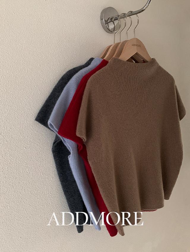 에드모어 [🔥클리어런스70%][5천장돌파/하객룩/반팔니트][에드모어] mnt749 리암 울100 반목 캡소매 니트