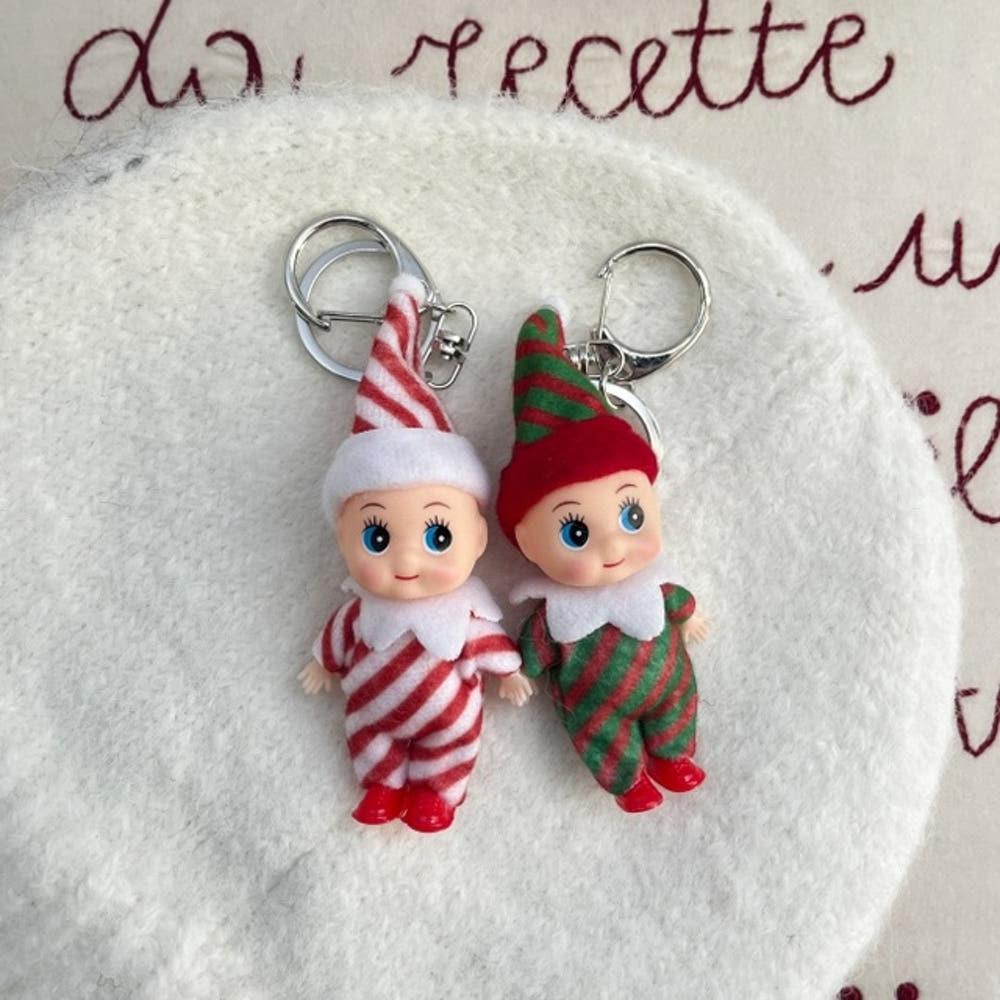 크리스마스 줄무늬 산타 꼬마 키링 스트라이프 가방고리 열쇠고리 연말 연말룩 연말선물 크리스마스선물