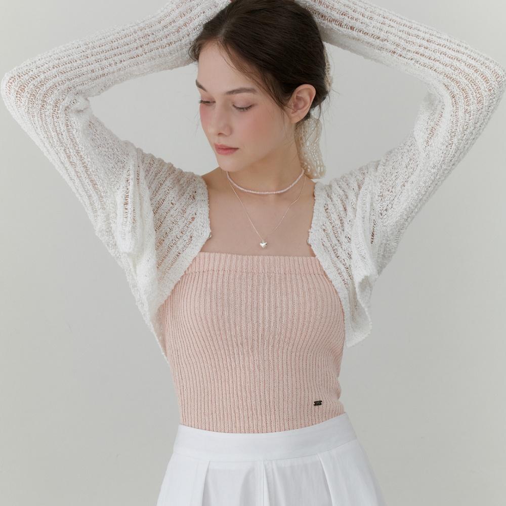 Creamy mini cardigan (white)