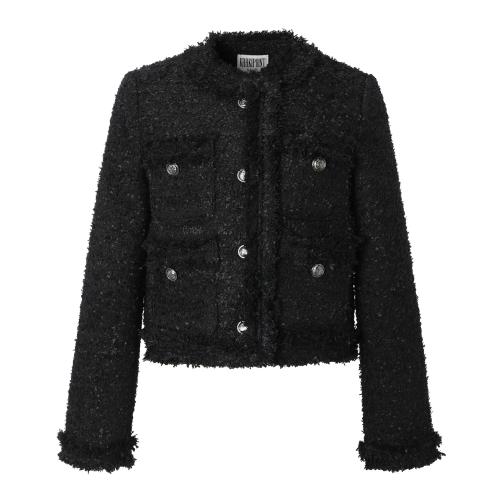 Antique Crop Tweed Jacket (black)