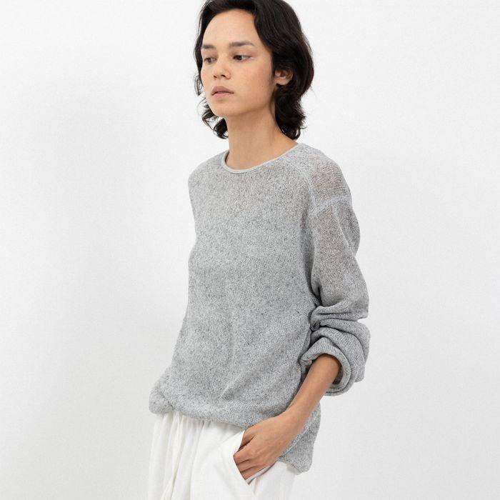 [9th_6/10 예약배송] Leau linen sweatshirt_melange grey