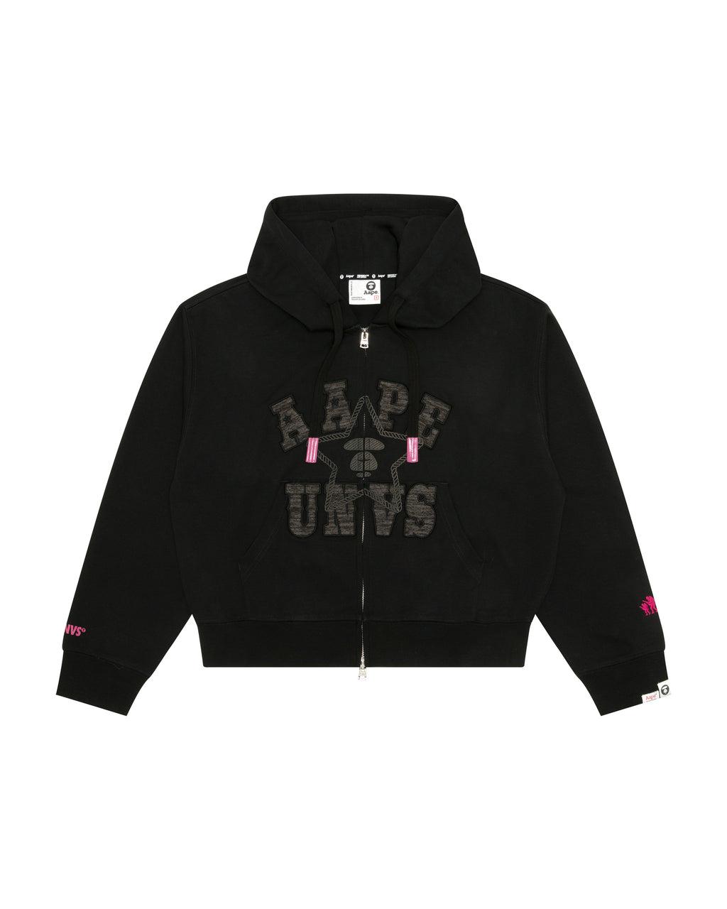 AAPEUNVS moonface logo zip-up hoodie