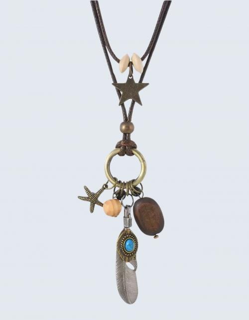 Ethnic Layered Feather Necklace