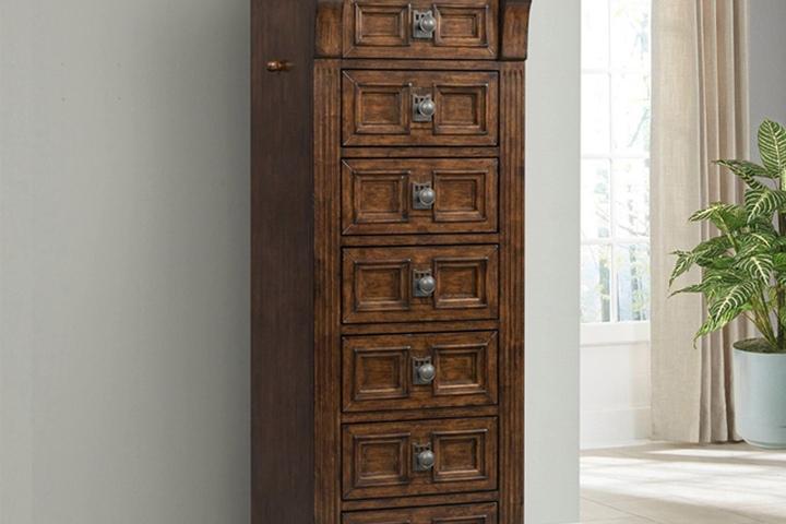 엔틱수입가구 원목 브라운 7단 주얼리서랍장 HX600SCH 침실수납함