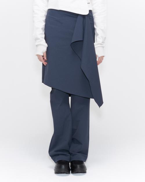 Draped midi skirt pants SET CHARCOAL