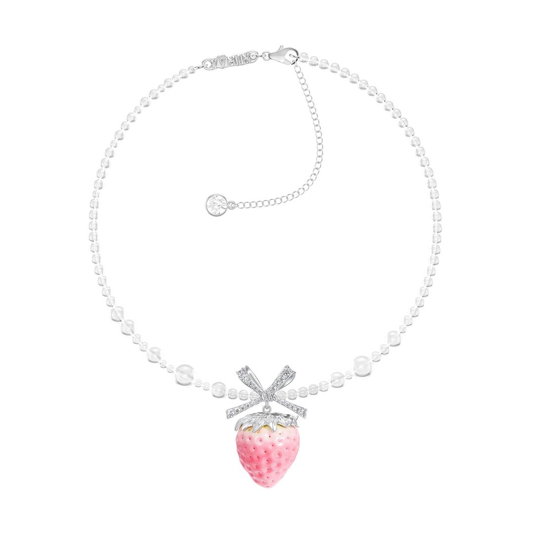 Paradise / Strawberry Crystal Chain Necklace - Pre Order