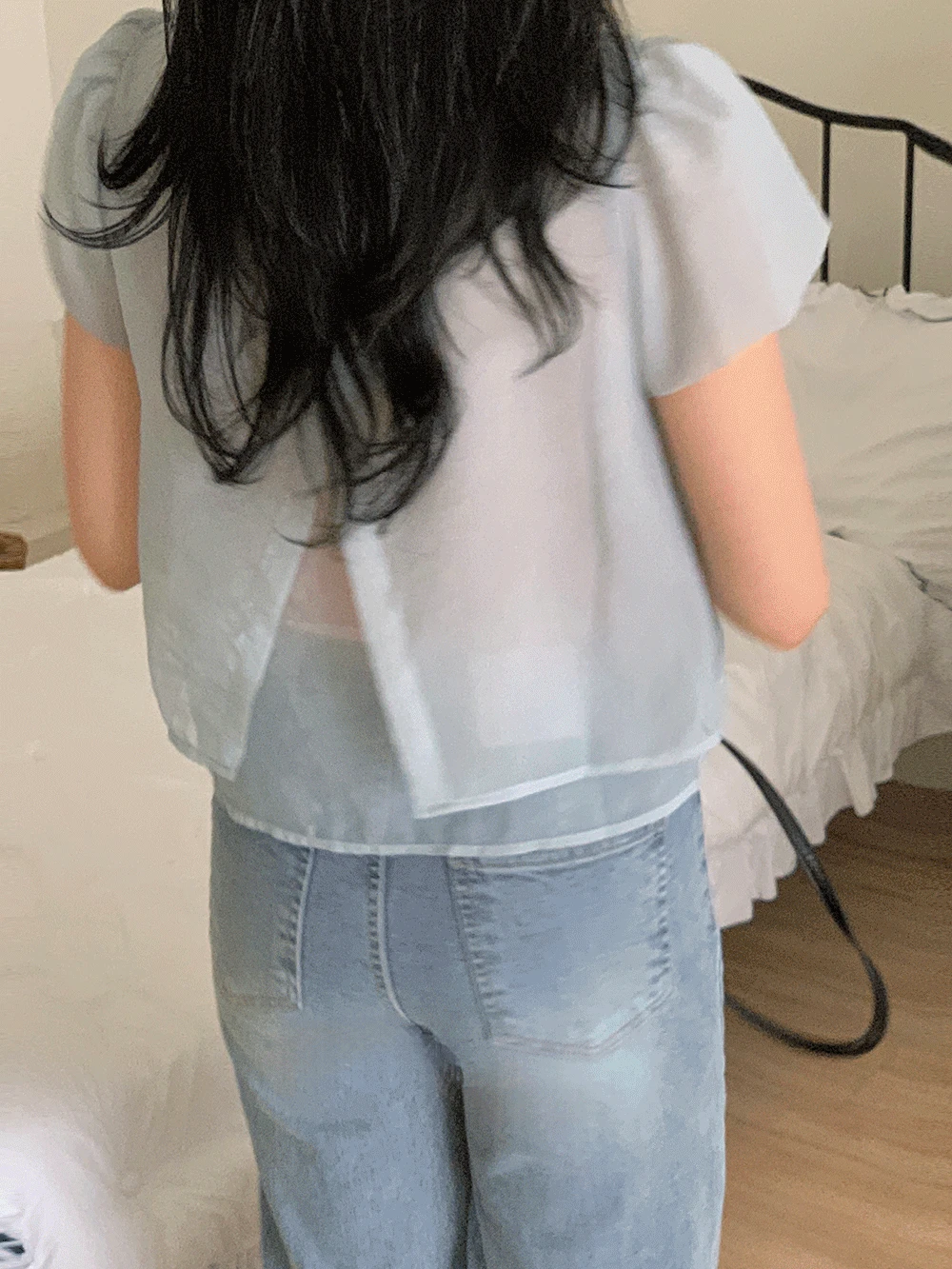 [시원한원단/한여름가능/뒷트임]레이어 셔링 블라우스 (3colors)
