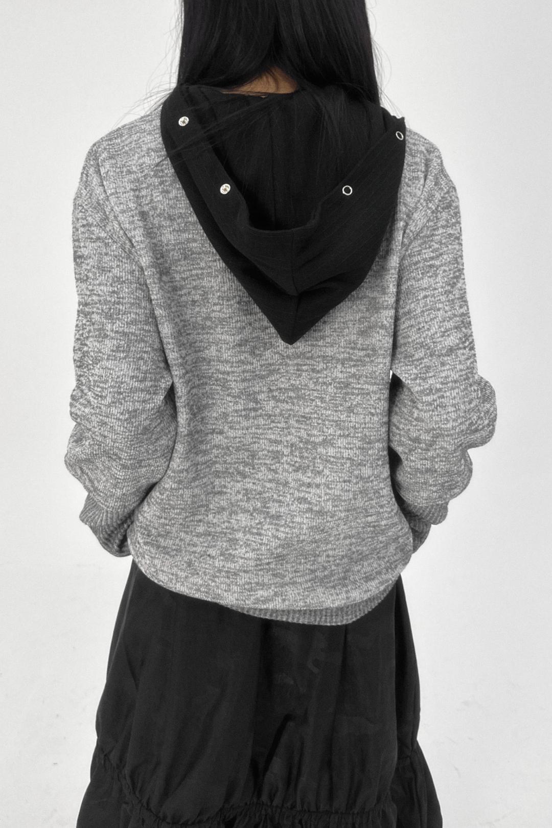 MIX KNIT WARMER ZIP-UP