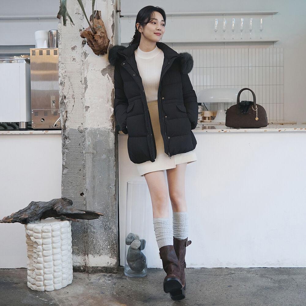 잇미샤 폭스 후드 숏 구스다운 ITOBZPD320 (2COLOR)