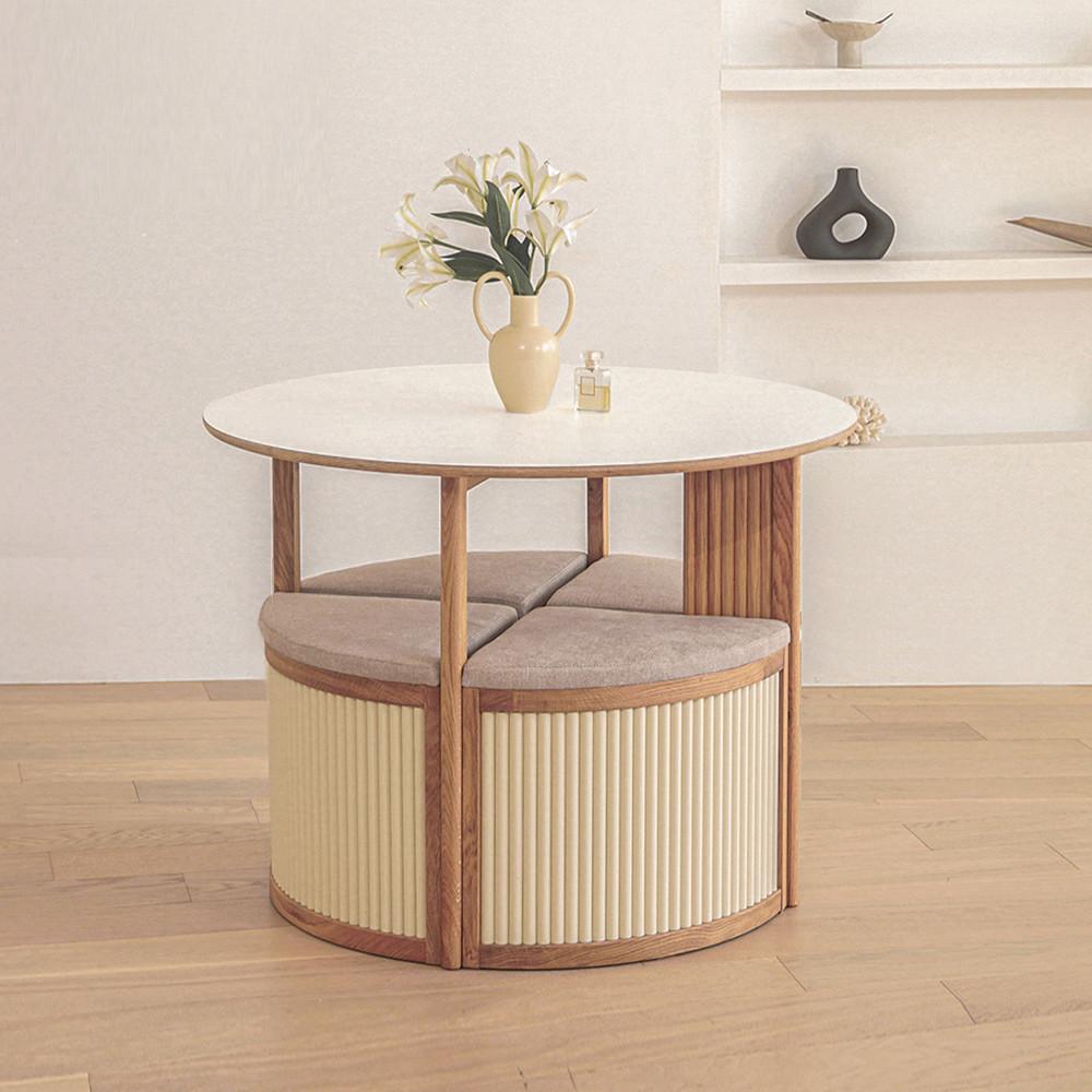 헤르 오크 원형 테이블_ECO HPL 세트