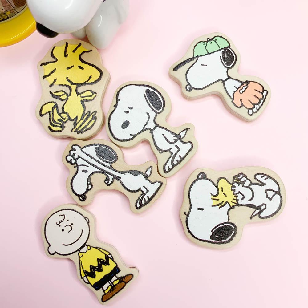[맙소사잡화점] 피너츠 정식 라이선스 스누피 다이컷 우드 마그넷 2종 세트 / 자석