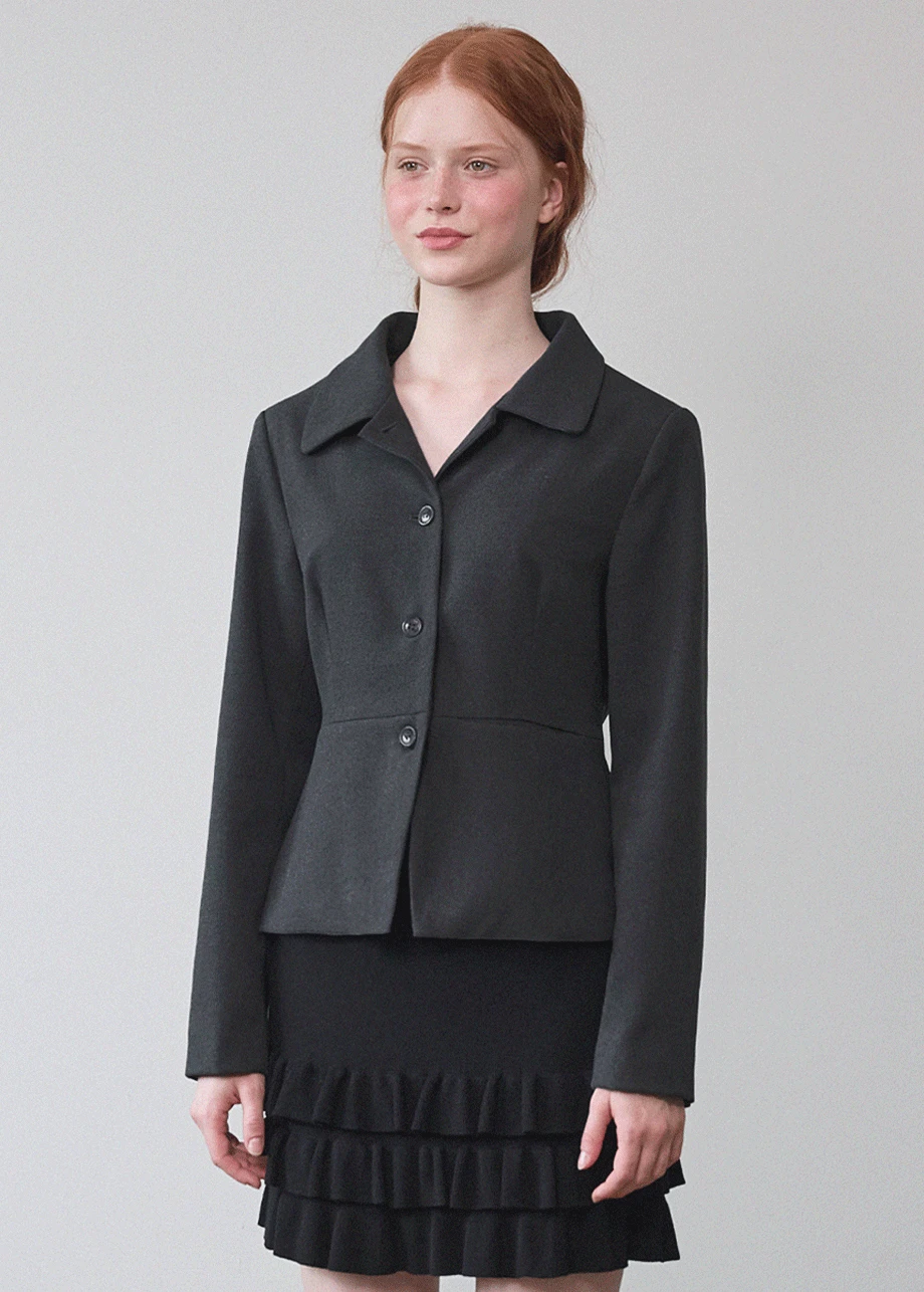 [44-120]  Cindy Peplum Jacket  신디 페플럼 자켓 (가을-데일리룩-데이트룩-출근룩-오피스룩-하객룩-셋업-페플럼-자켓-버튼-빅사이즈-자체제작)