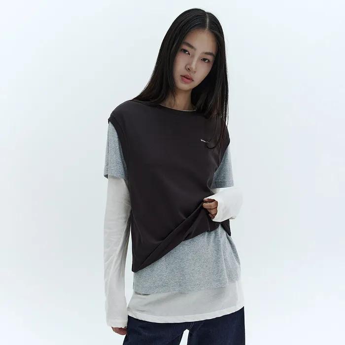 [3SET]레이어드 티셔츠 팩_CHARCOAL