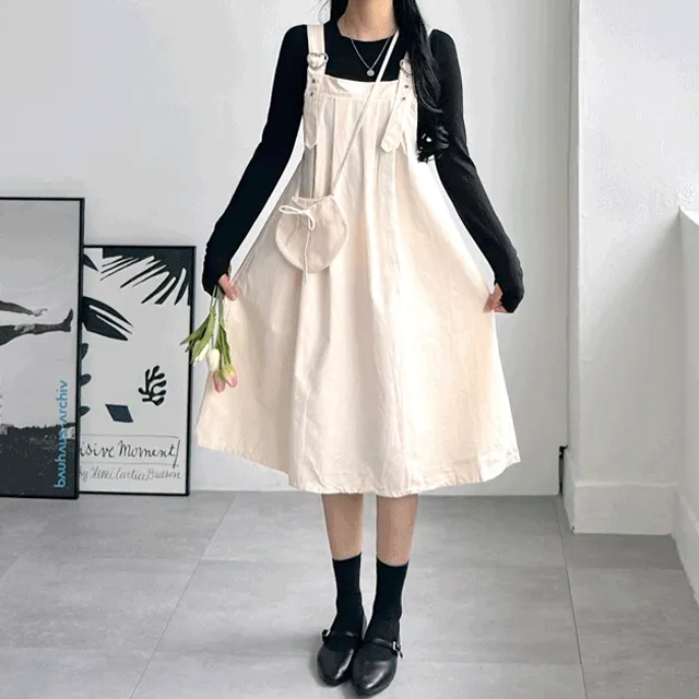 [러블리/끈조절가능]가방세트! 하트 멜빵 뷔스티에 나시 가방세트 원피스