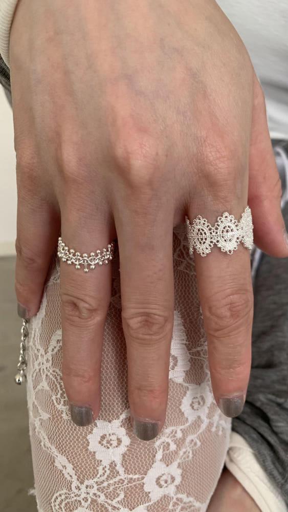 french lace 2ring set / 프렌치 레이스 디테일 반지 세트