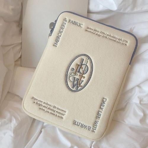 레코드 크림 아이패드 노트북 파우치 가방 (11/13/15인치)