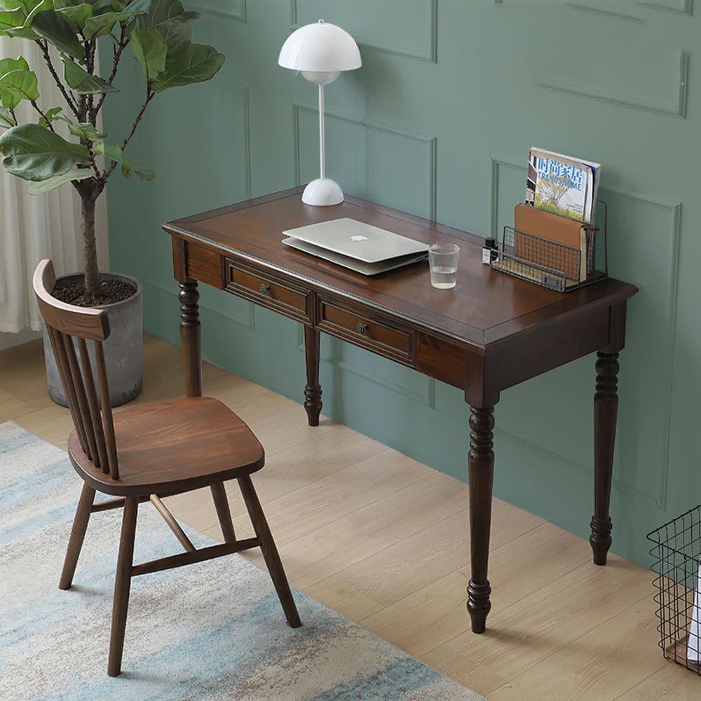 고급 엔틱책상 1인용책상 서랍책상 겸 테이블 수입 핀란드 소나무 원목 화이트