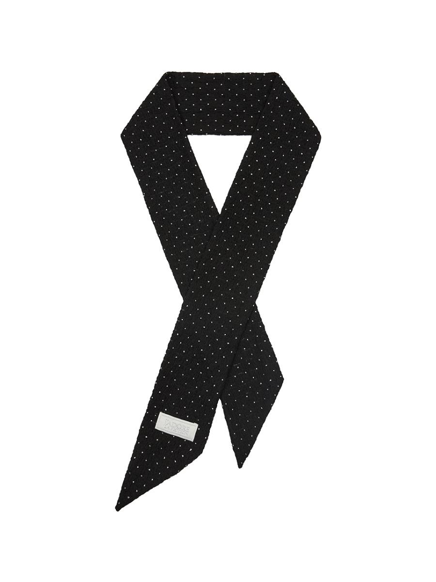 L15 SILVER DOT SCARF (BLACK)