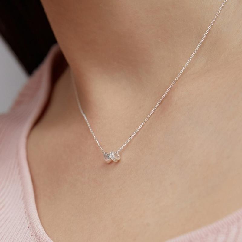 [SILVER925]Heart Cubic Round Neacklace
