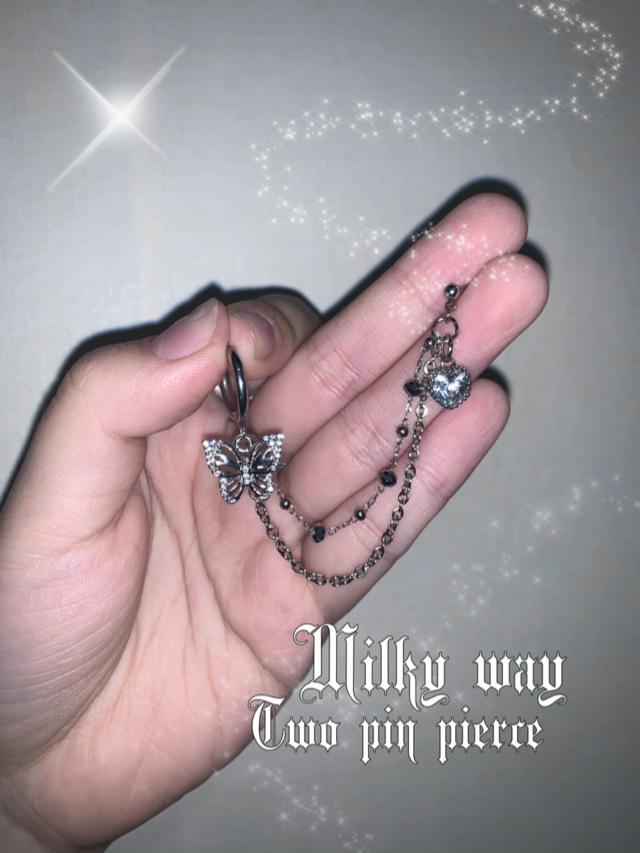 [당일발송] Milkyway two pin pierce&earring / 단종상품 재고1개 / 샘플상품