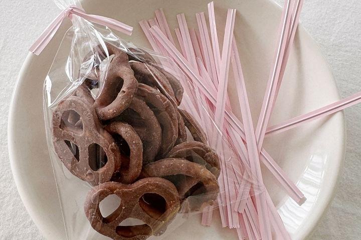 파스텔 타이끈 리본 쿠키봉투 빵끈 선물포장 1000개입