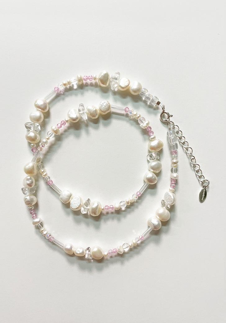 love and pearl necklace (silver 925)