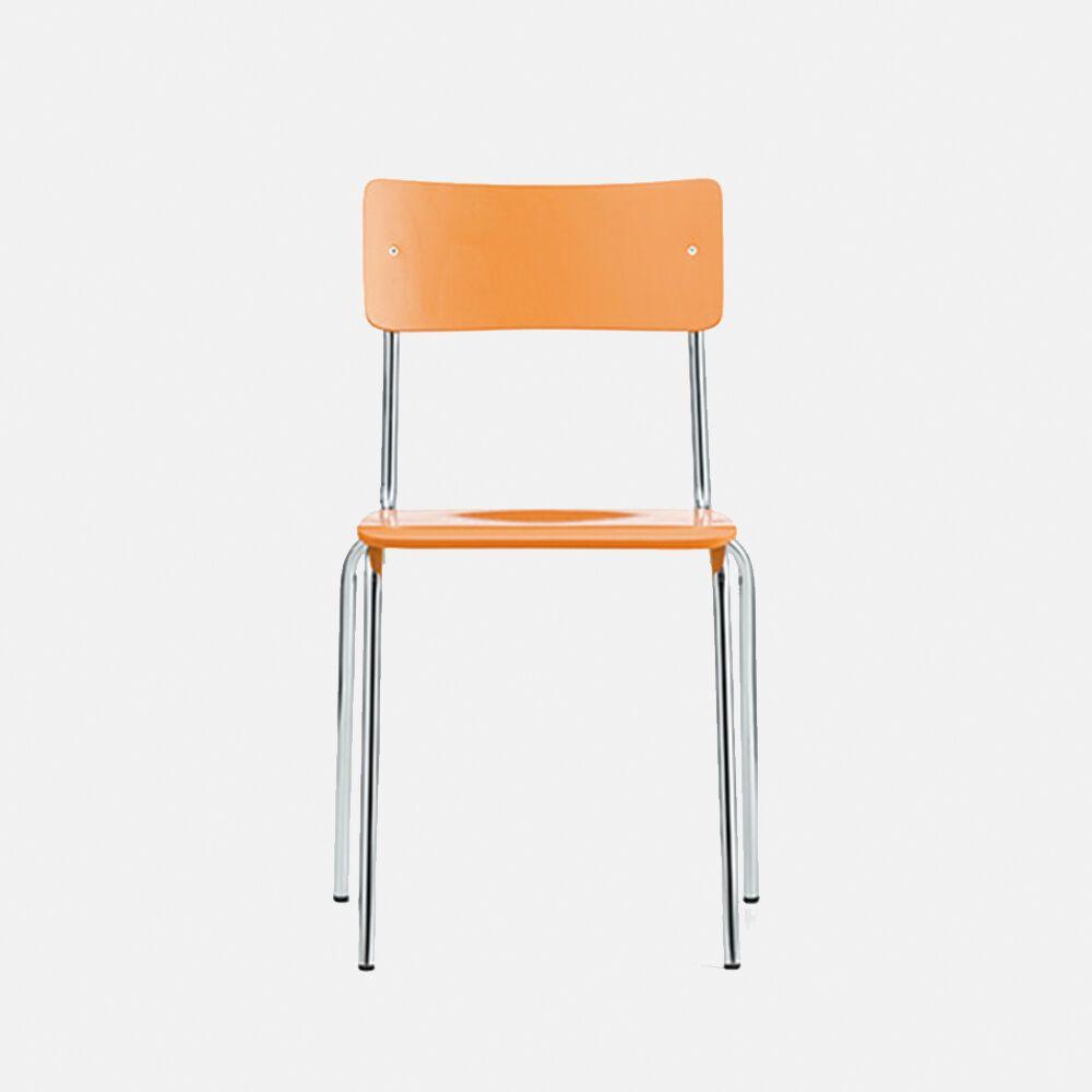 [L&C stendal] Comeback 041 Chair, Orange / Chrome