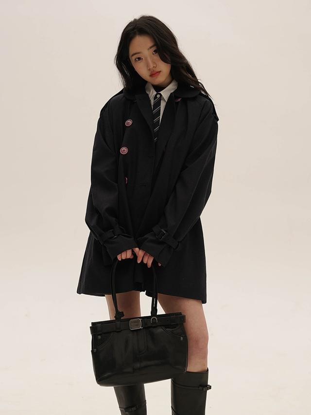 MOROMORO2 Baby Collar Middle Trench Coat