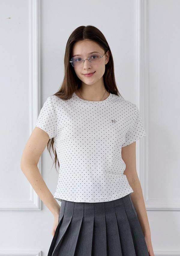 PETITE DOT T-SHIRT_WHITE