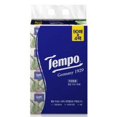템포 프리미엄 천연펄프 소프트 티슈 4겹 90매  4개