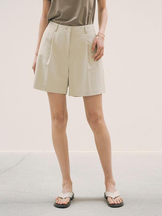SIPT7120 원턱 나일론 쇼츠_Beige