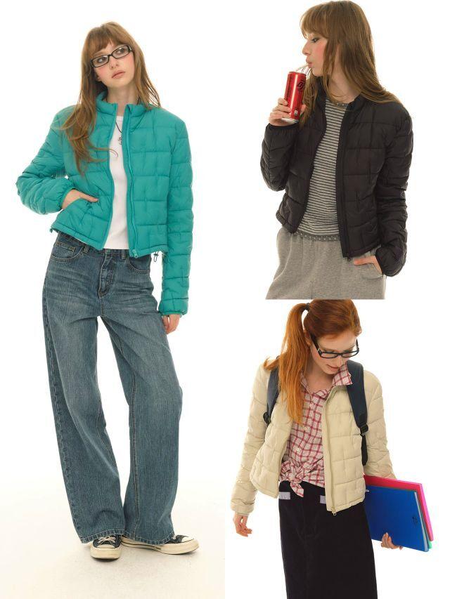 [UNRETRO] Lightweight Duck Down Cropped Jacket