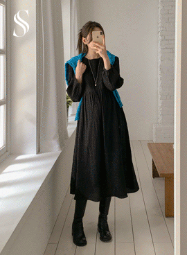 소임 [S-made]임부복*조절하는차르르링클 임산부원피스