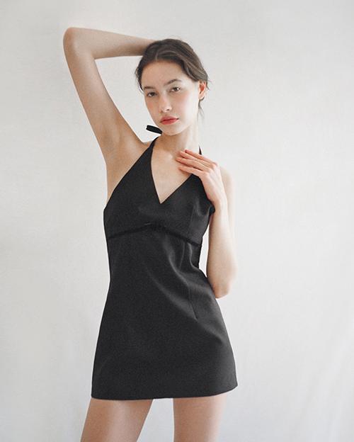 halterneck mini dress