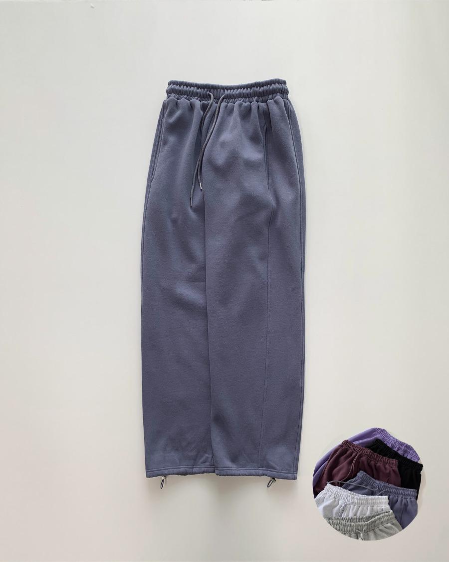 tt 사이드 라인 기모 와이드 스웨트 팬츠