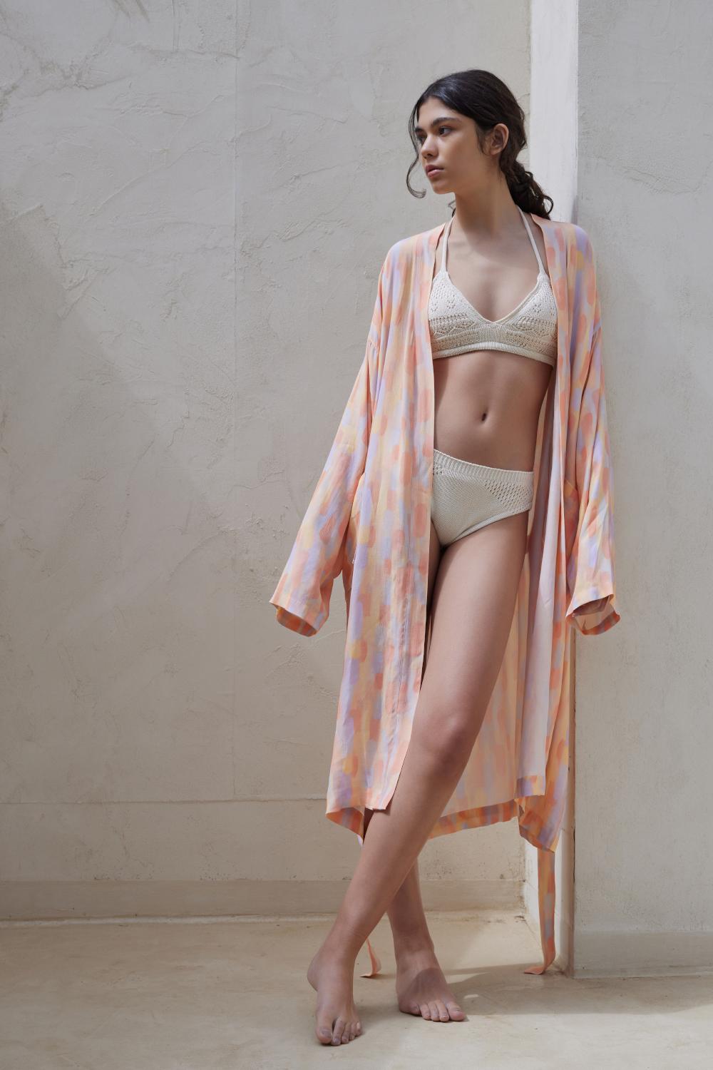 [REFURB] CLASSIC LONG ROBE_sunsky mix (women)