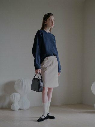 Pig-dyeing Corduroy A-Skirt (Beige)