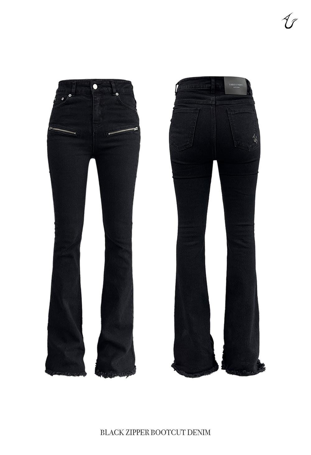 [MADE / 당일출고] black zipper bootcut denim