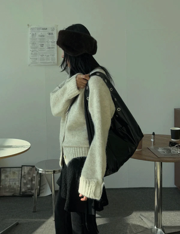 프레스 니트 가디건