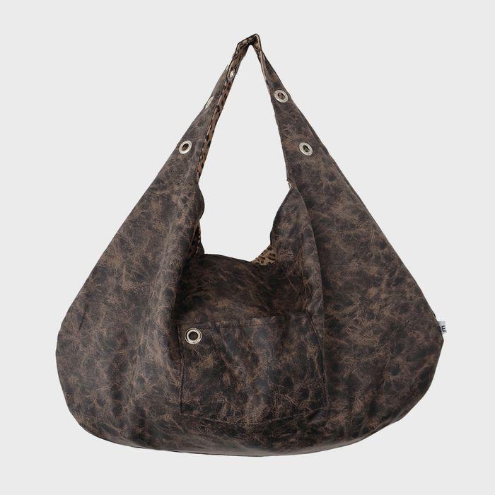EYELET LEATHER BAG (BROWN)