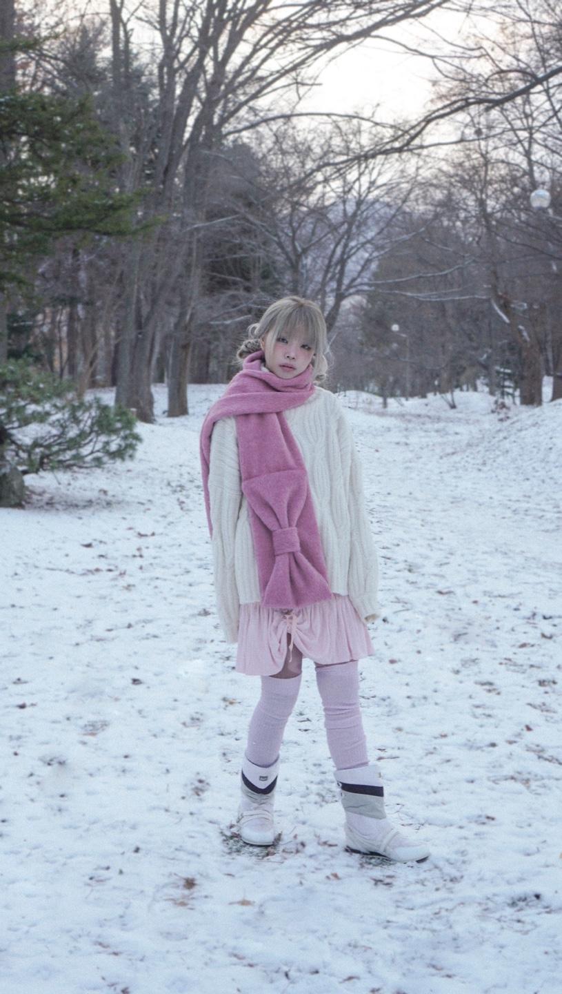 Ribbon Muffler_Fairy Redpink