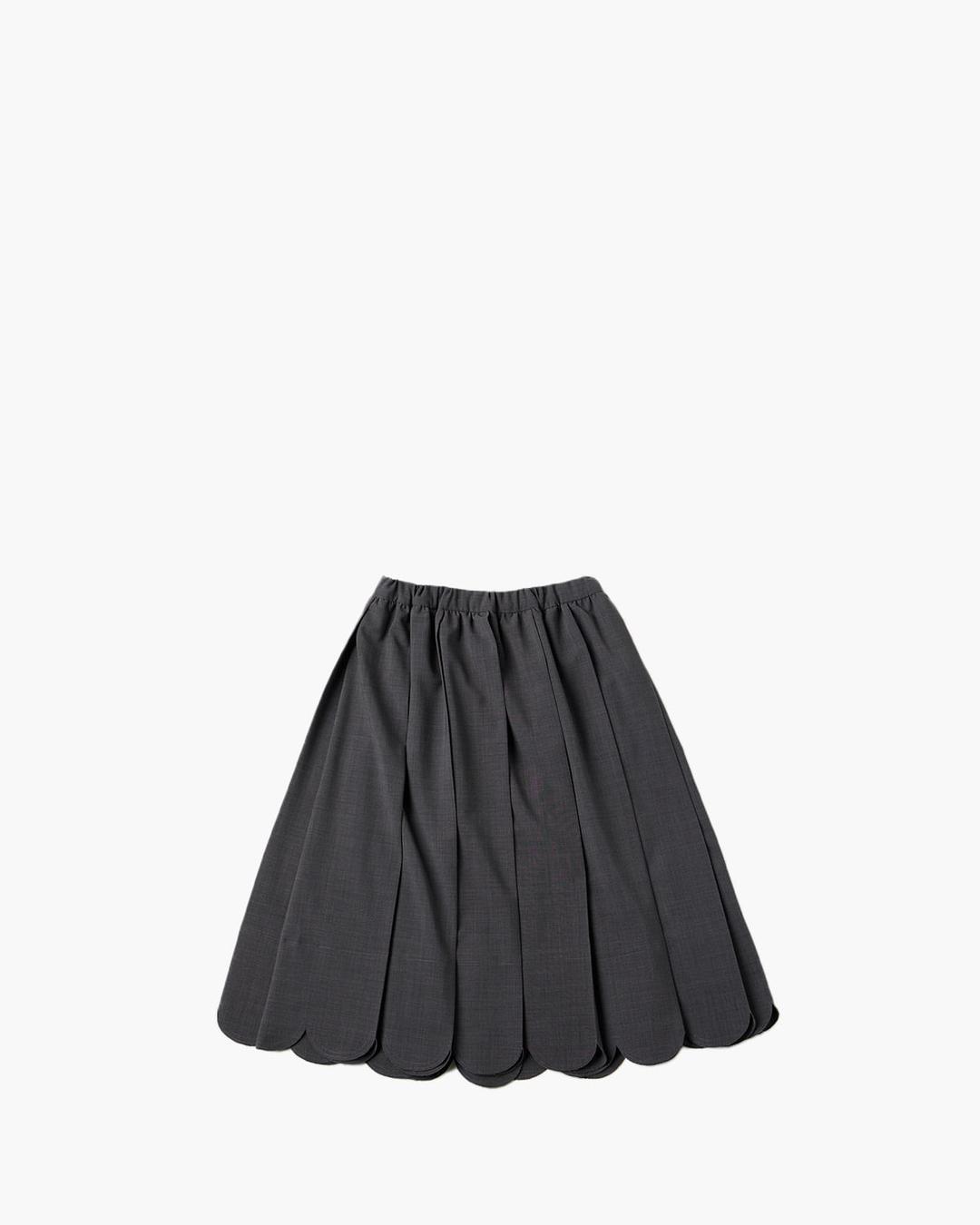 PETAL PLEATS SKIRT (GREY-L)