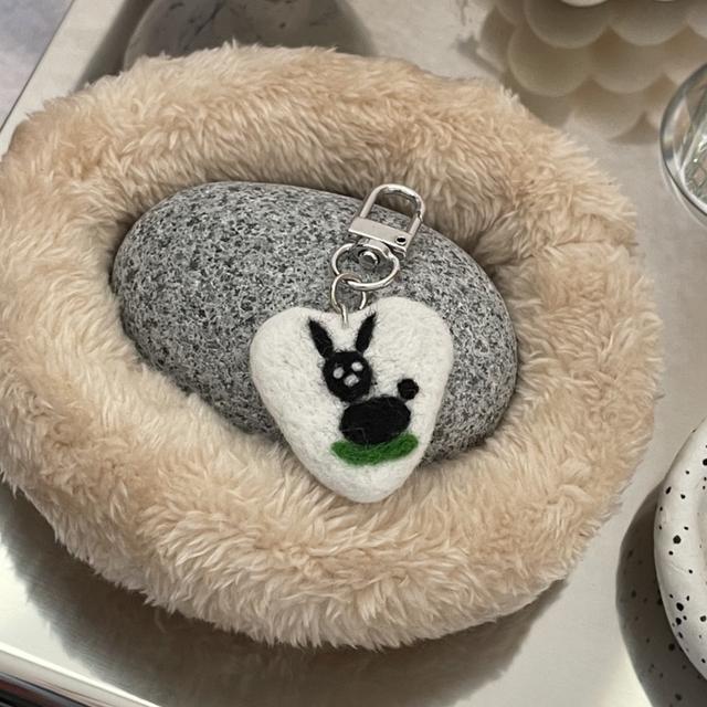 삐뚤빼뚤 하트 토끼 클로버 키링
