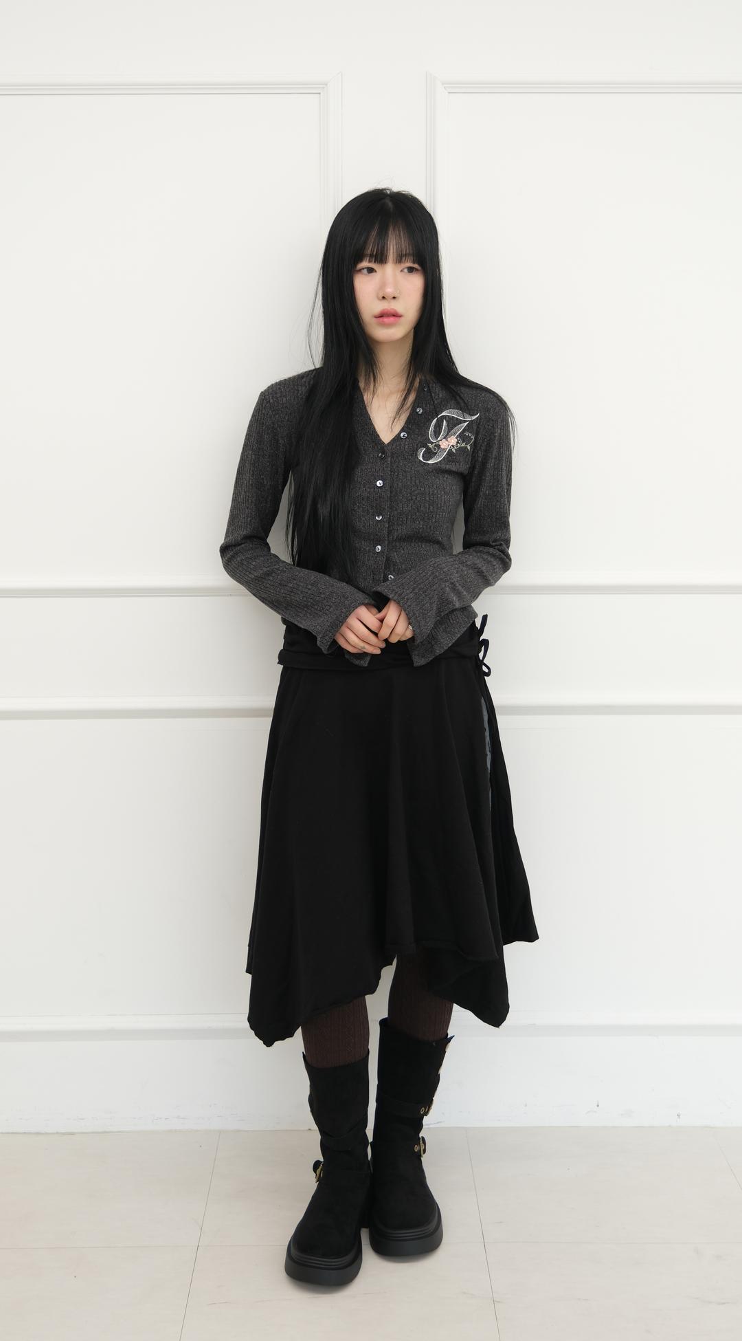 F lettering Cardigan (3 Color)