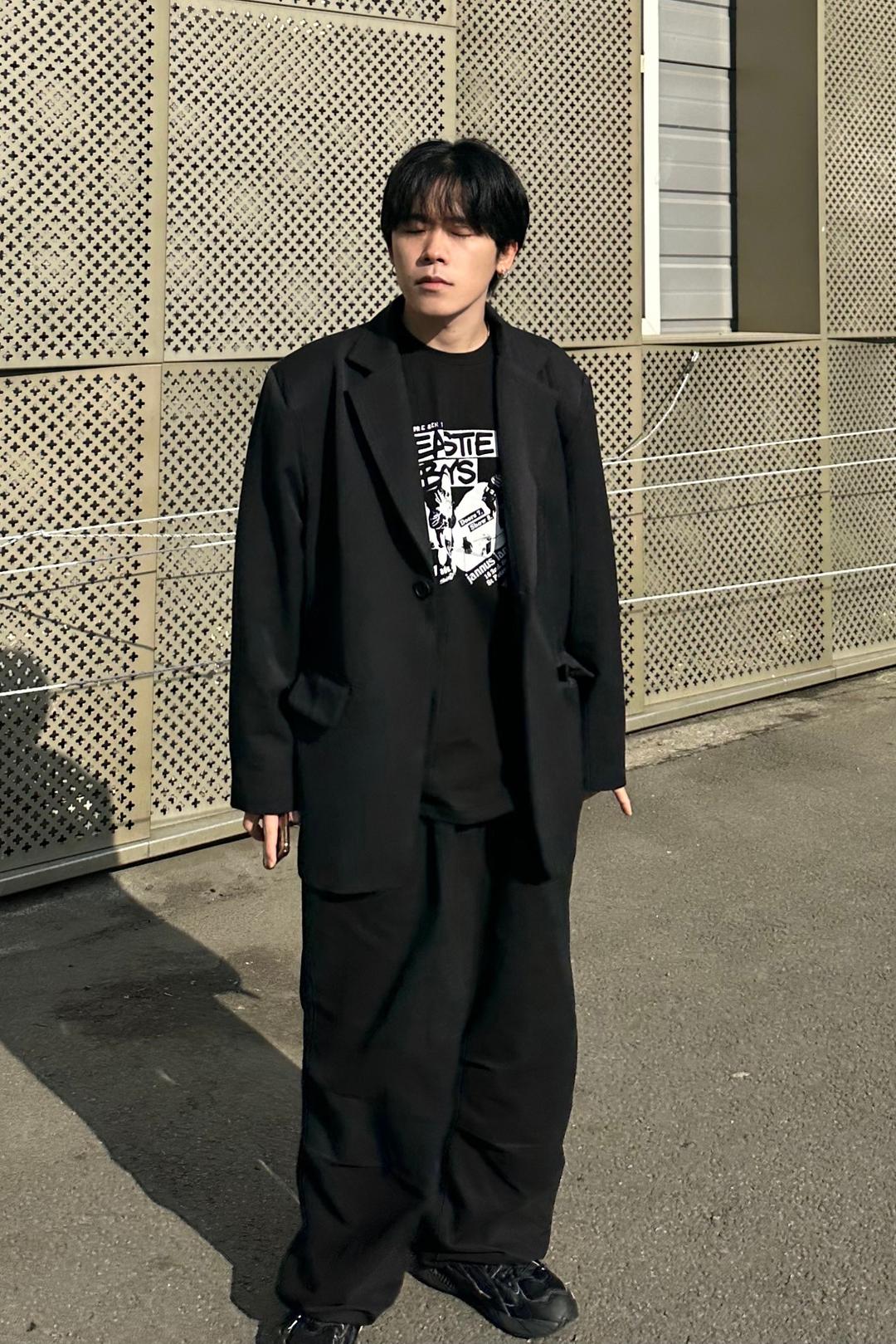 Daddy-fit one button single blazer