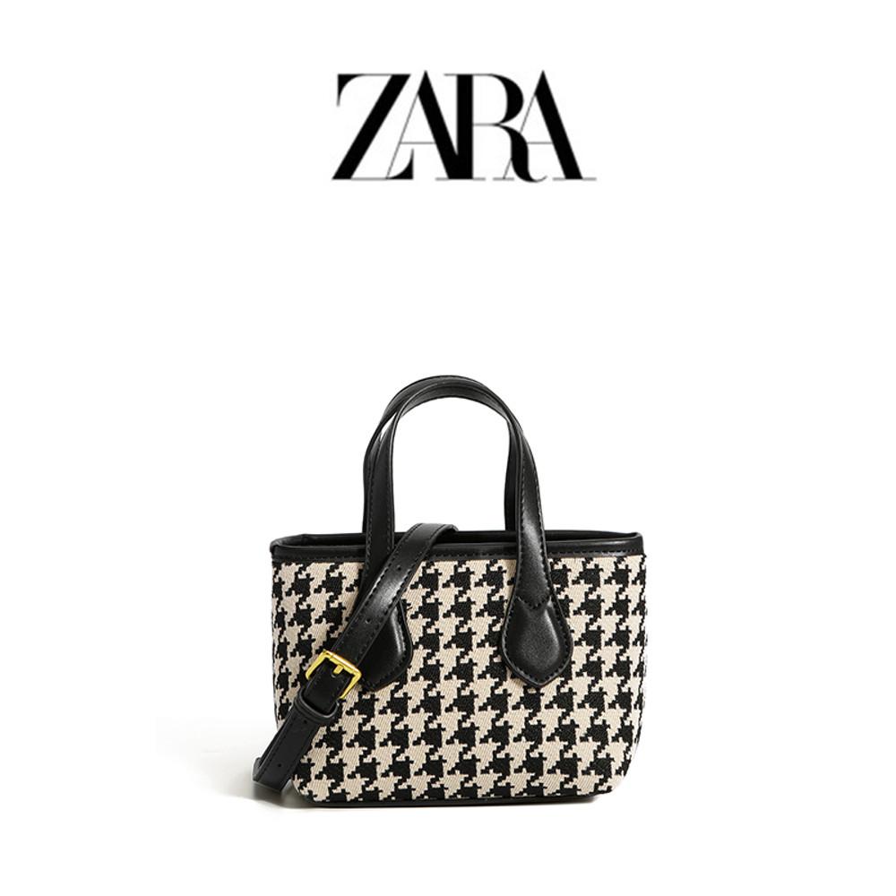 자라 가방 트렌치 하운드 체크 미니 쇼퍼 숄더백