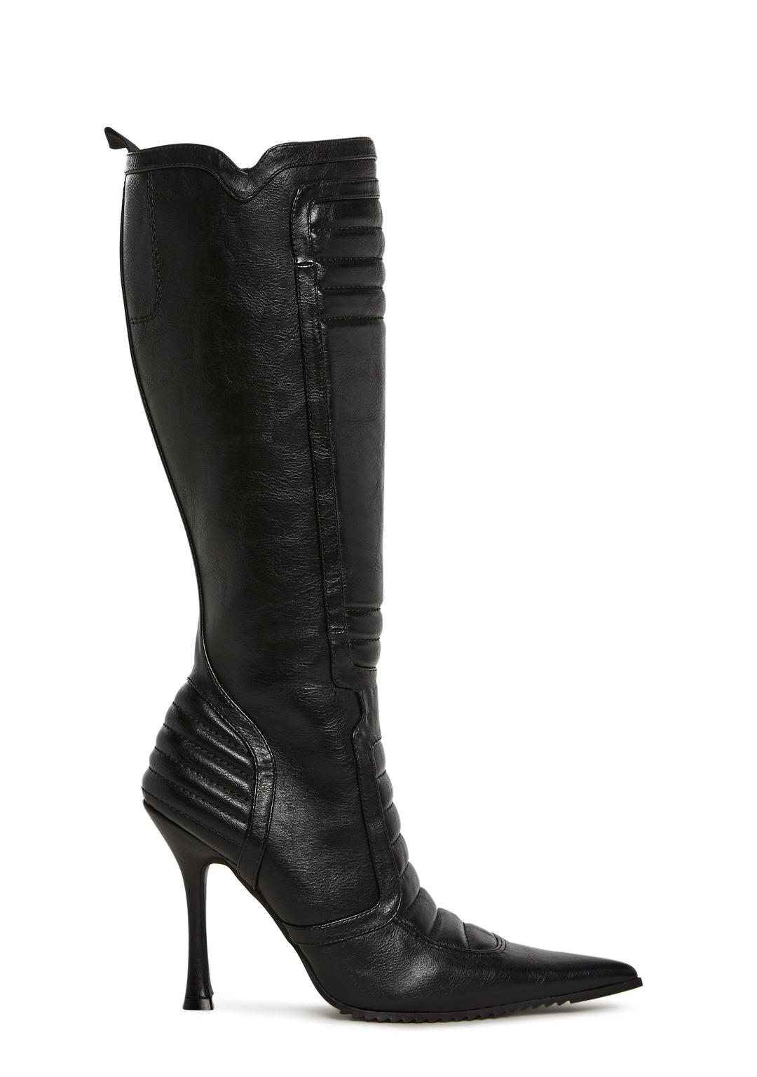 Motorcrossed Knee High Boots - BLACK / US 5