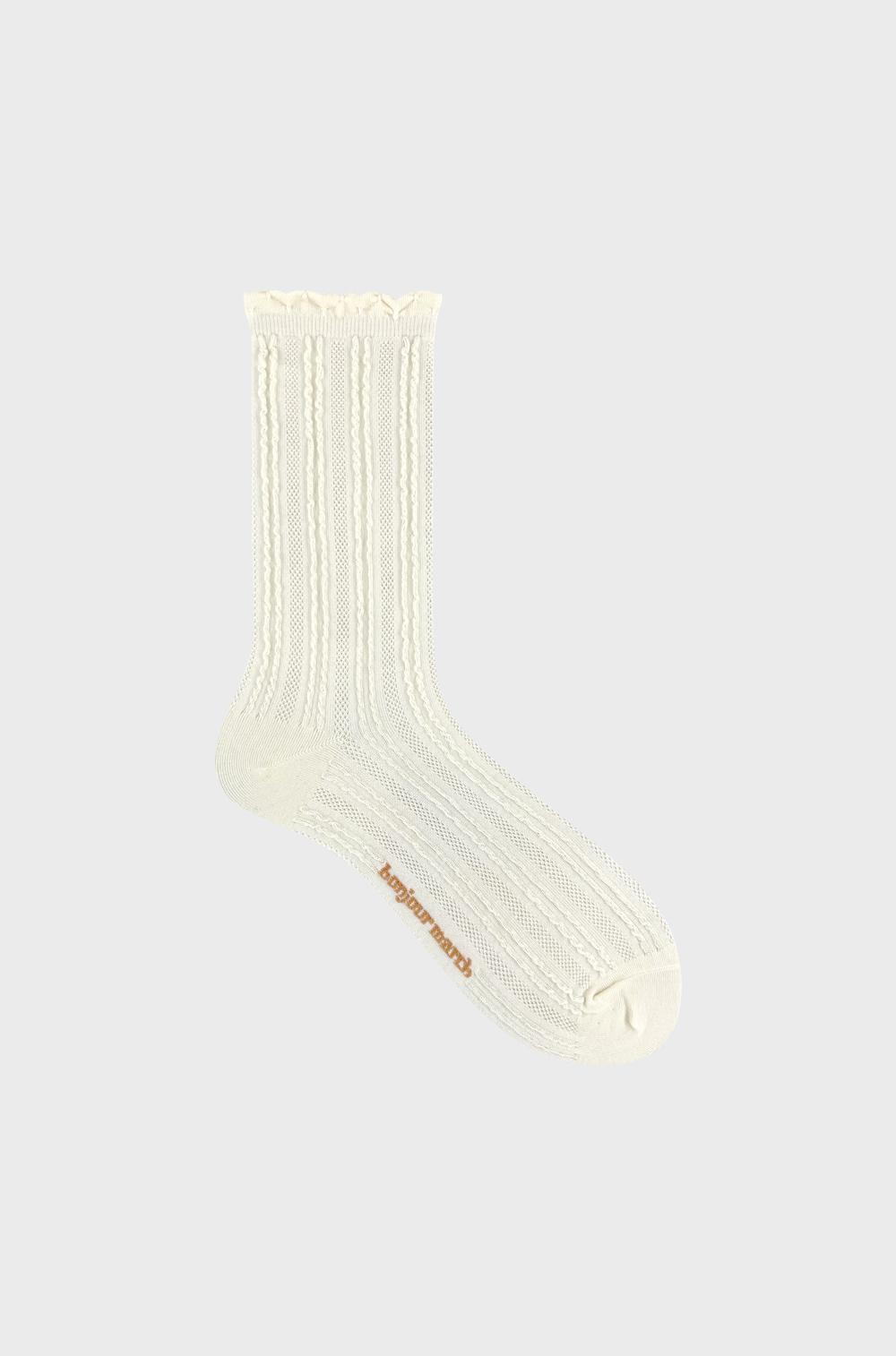 Ruffle socks_ivory