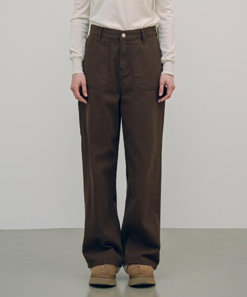 SIJN6067 기모 뉴와이드 카펜터 팬츠_Brown
