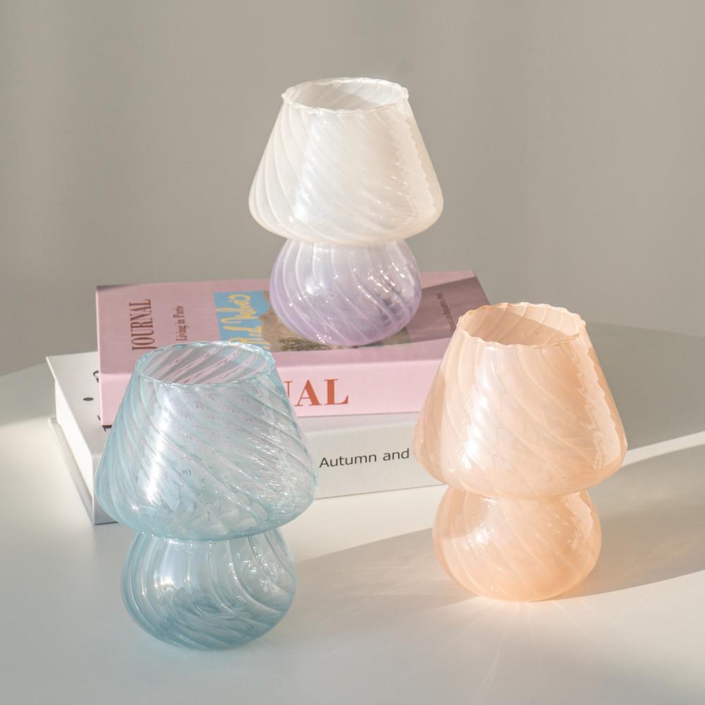 페피타 머쉬룸 유리 파스텔 화병 인테리어 오브제 버섯모양 꽃병